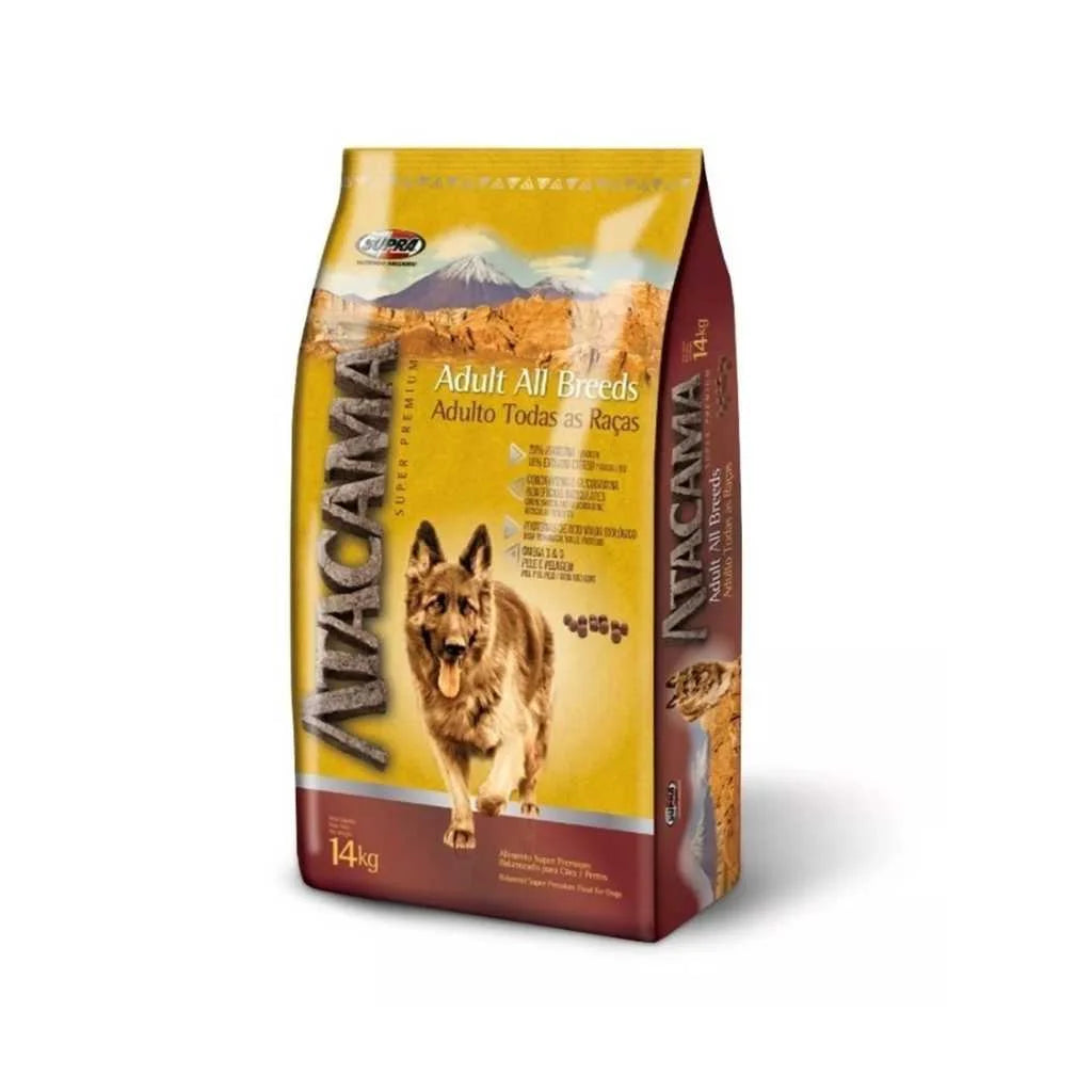 Supra Atacama Adulto para Perros de Todas las Razas 14kg y 20kg – 4 Fuentes de Proteína, Omega 3 y 6 para Piel Sana y Energía Duradera