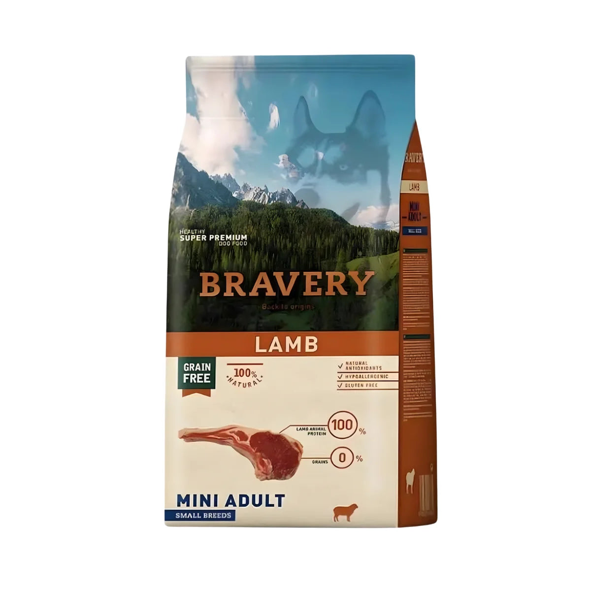 Bravery Mini Adult Cordero para Perros Adultos de Razas Pequeñas y Miniatura (1-10 kg), 2kg – Cordero Monoproteico, Sin Granos y Fórmula Hipoalergénica.