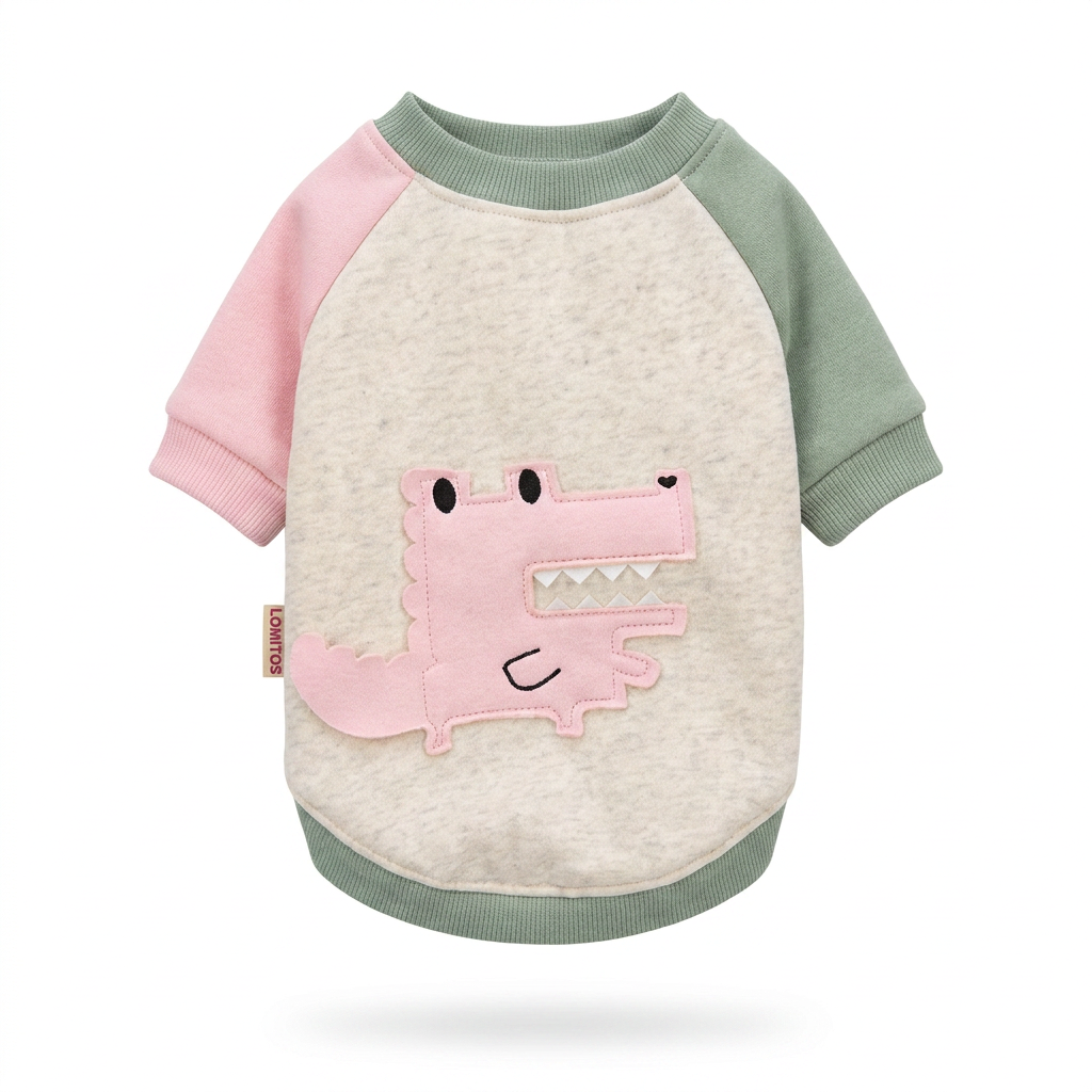 Polera Dinosaurio Rosado Lomitos para Perro Pequeño