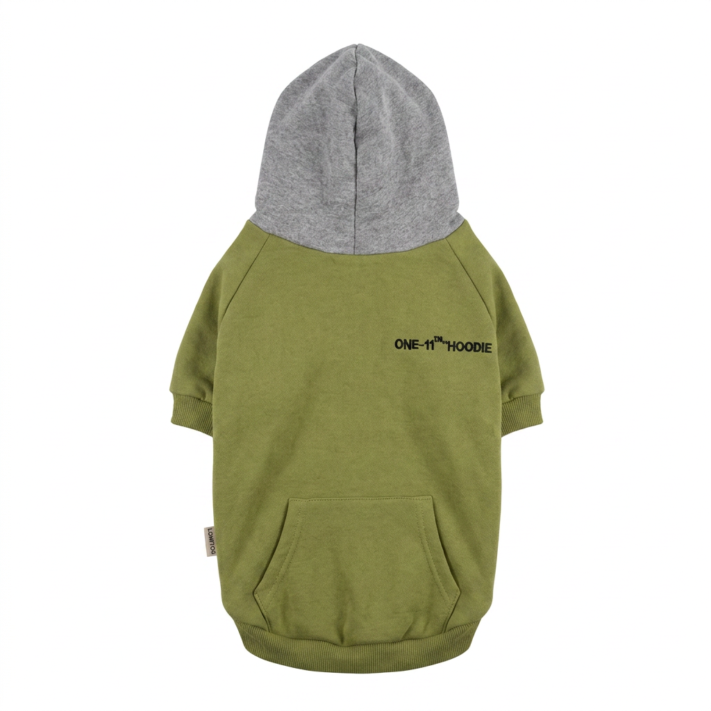 Hoodie Verde Lomitos para Perro Pequeño