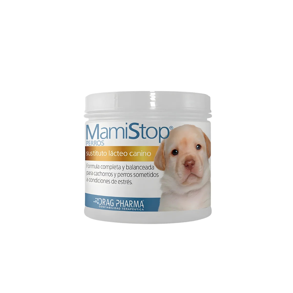Drag Pharma MamiStop Sustituto Lácteo para Cachorros 125 g – Fórmula Similar a la Leche Materna para Huérfanos, Destete y Suplemento en Perras Gestantes/Lactantes.