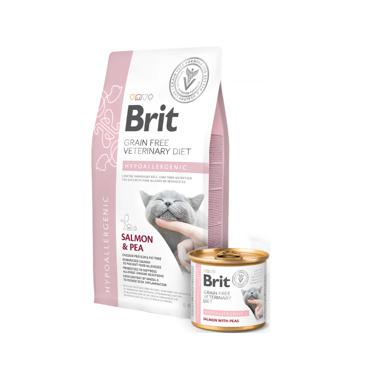 Brit Dieta Veterinaria Hipoalergénica Alimento para Gatos Adultos 2 kg – Salmón Monoproteico para Problemas Dermatológicos y Gastrointestinales.