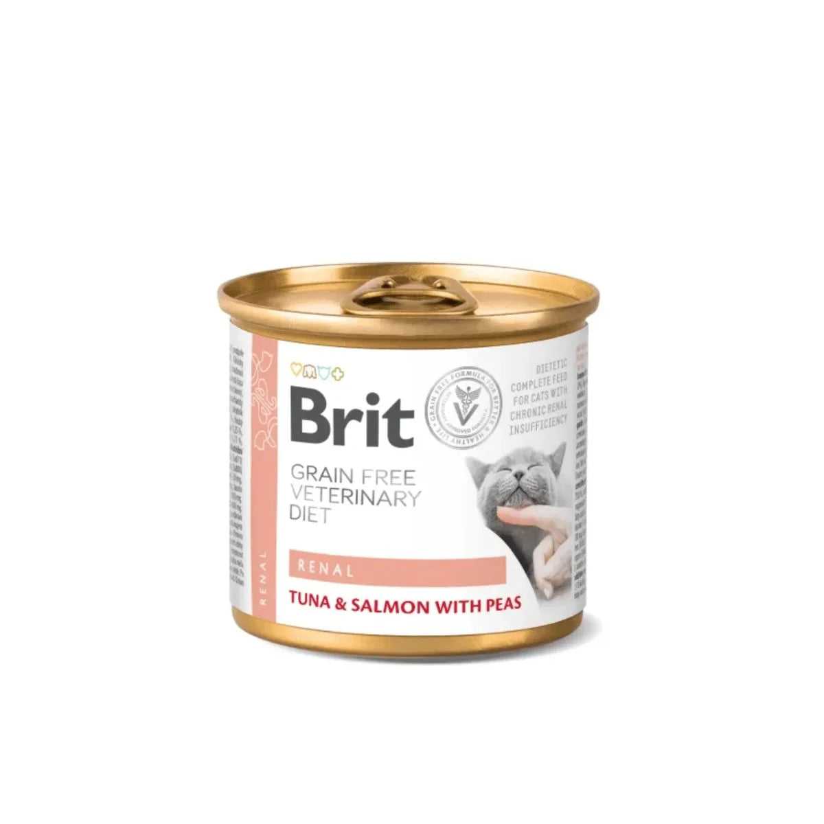 Brit Dieta Veterinaria Renal Alimento Húmedo para Gatos Adultos con Problemas Renales, 200g – Control de Insuficiencia Renal Crónica, Síndrome Cardiorrenal y Urolitiasis Urinaria