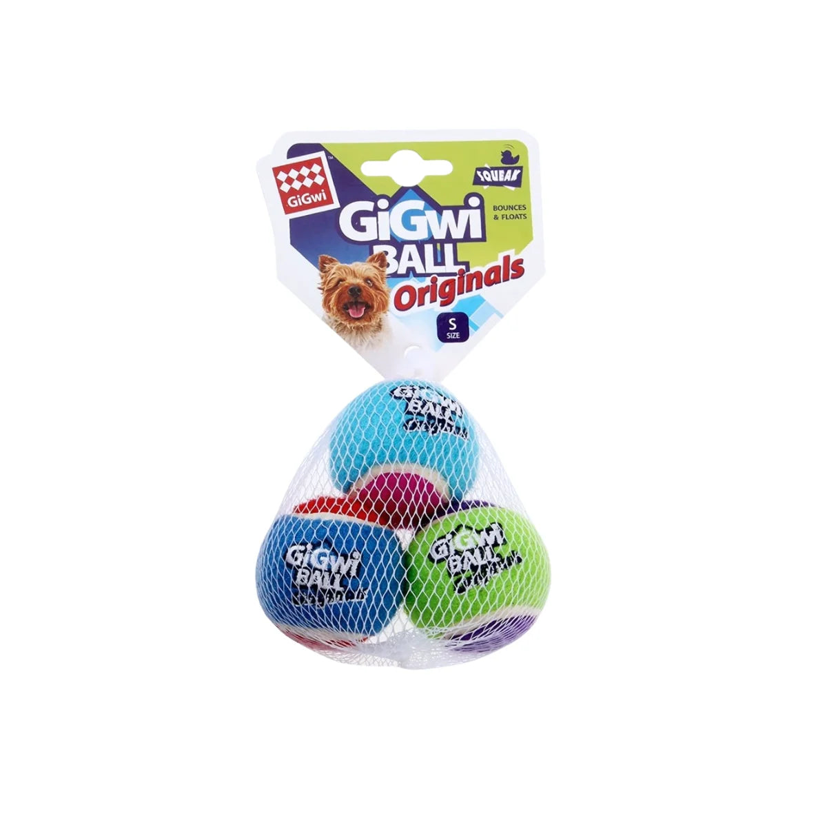 Gigwi Ball Originals con Sonido para Perros Talla S – Pack de 3 Pelotas Texturizadas de 5 cm con Squeaker Duradero.