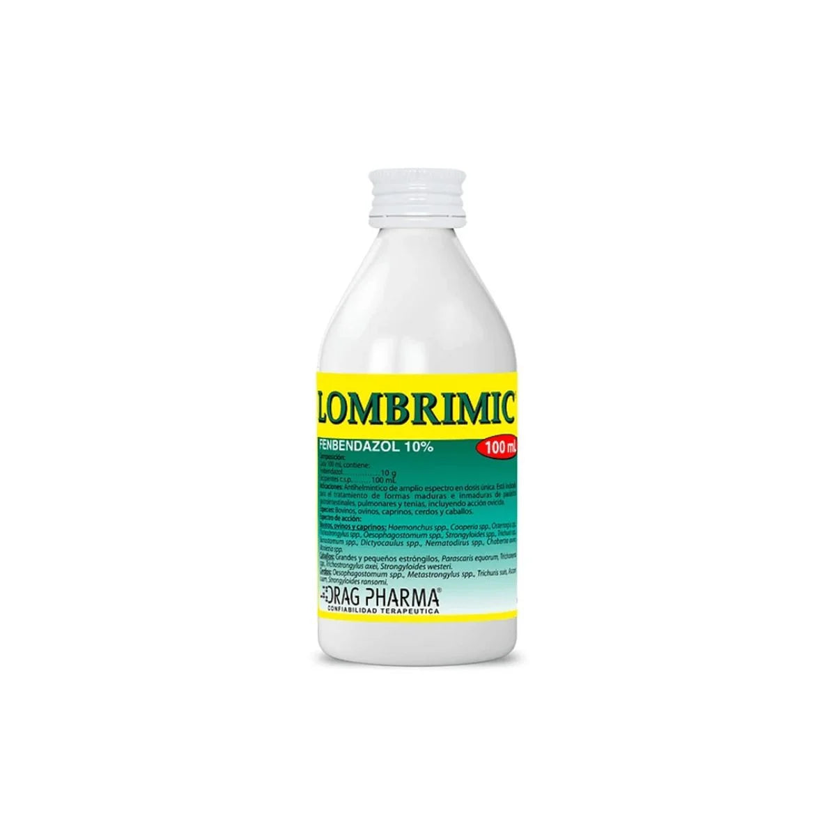 Lombrimic Fenbendazol 10% Antiparasitario Interno en Suspensión Oral, 100 ml – Amplio Espectro contra Parásitos Gastrointestinales, Pulmonares y Tenias.