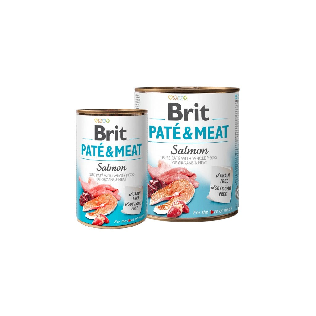 Brit PATE & MEAT lata de salmón y paté 400gr Para Perro 🐶.
