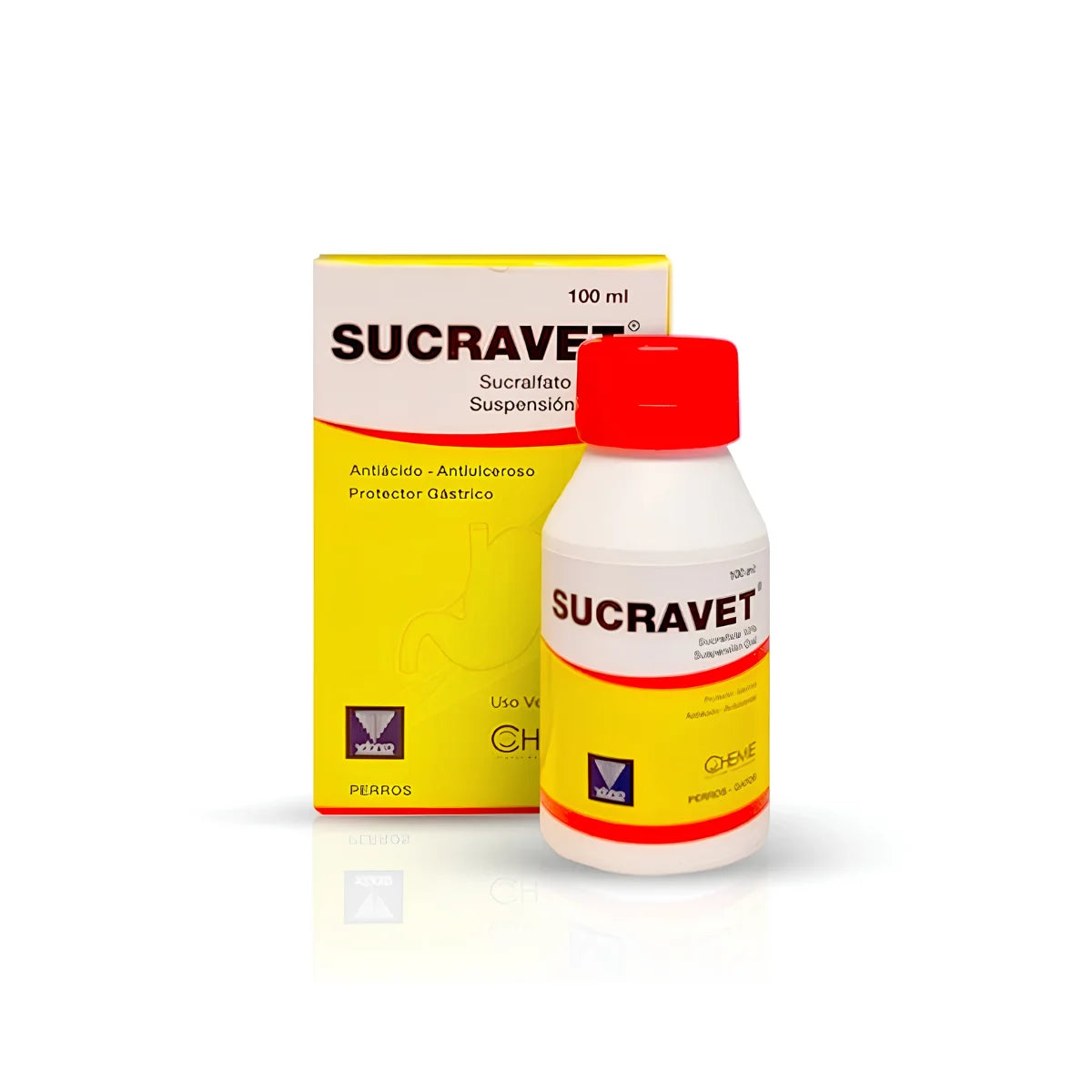 Drag Pharma Sucravet Suspensión Oral Protector Gástrico para Perros y Gatos 100 ml – Con Sucralfato para Gastritis, Úlceras y Esofagitis por Reflujo.