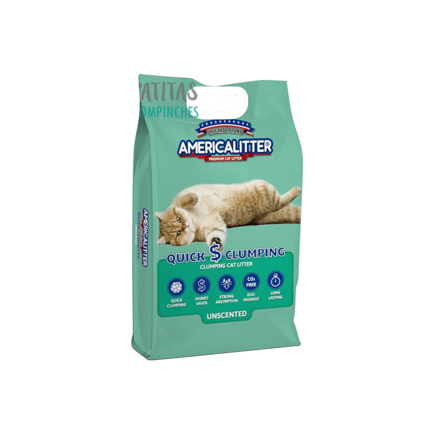 America Litter Quick Cumpling 15kg. Arena de Gato