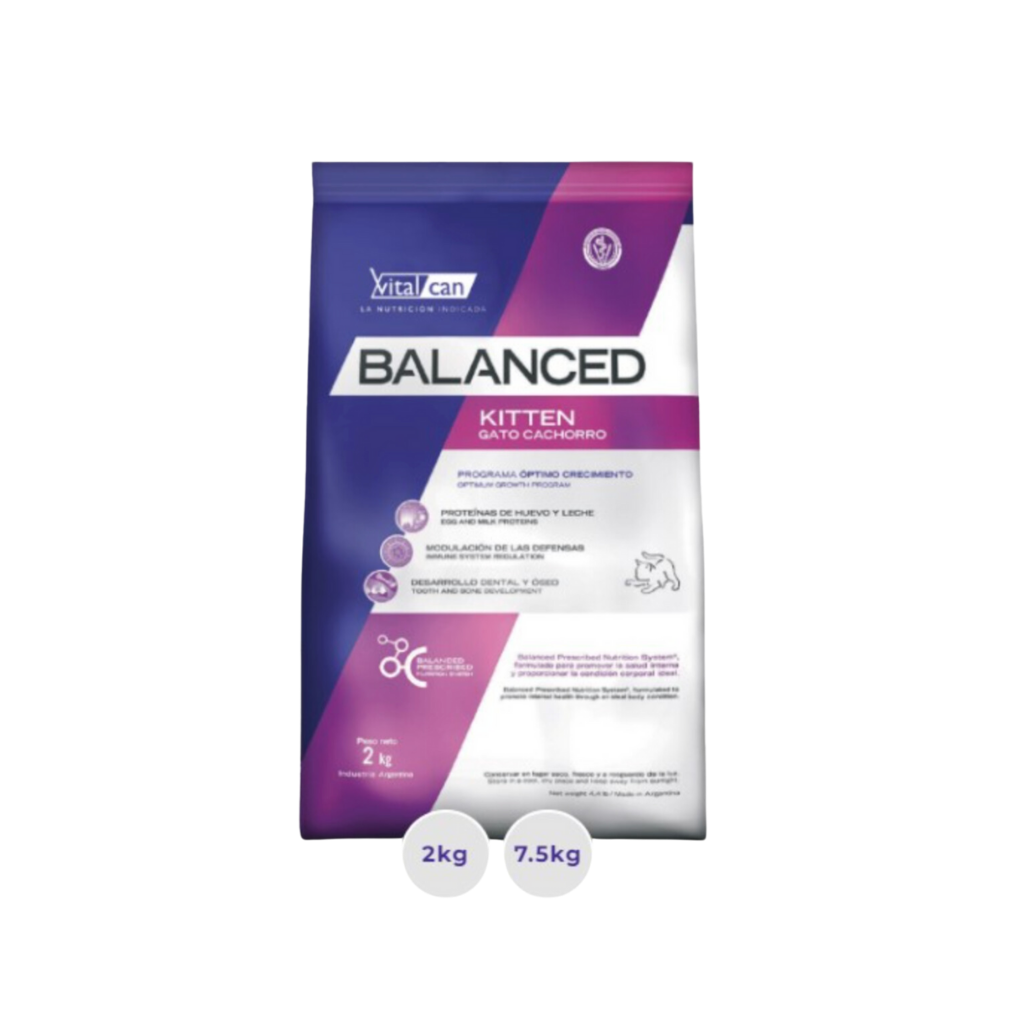 Balanced Gato Cachorro de 2 y 7,5 Kg. Alimento para Gato 🐈