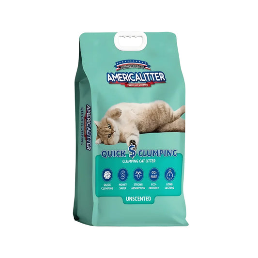 America Litter Quick Clumping Arena Aglomerante para Gatos 15 kg – Bentonita de Aglomerado Rápido y Control de Olores sin Fragancia.