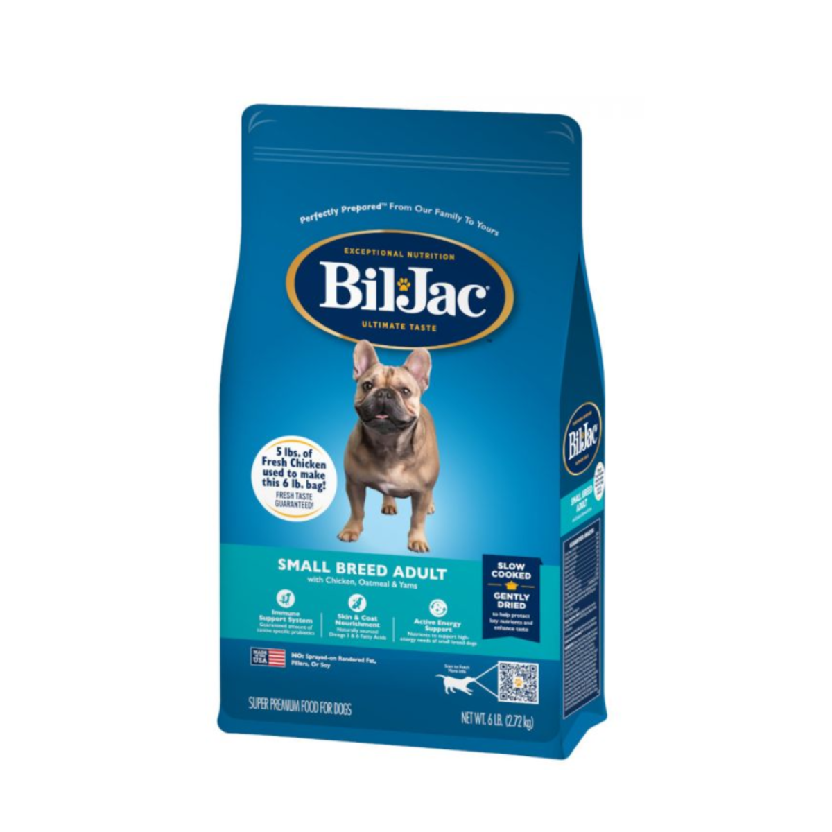 Bil – Jac Small Breed Adult 2.7kg
Bil – Jac Small Breed Adult 2.7kg está especialmente formulado con la proporción exacta de todos los nutrientes que su perro adulto necesita. El método de elaboración de este producto, determina que su perro recibirá ingredientes lo más frescos posibles tratándose de un alimento seco.

Cuidadosamente formulado para el cuidado y la nutrición de los perros de razas pequeñas. Nuestros pequeños, picaduras fácil de masticar se hacen con pollo, harina de avena y ñames.

Ingredien