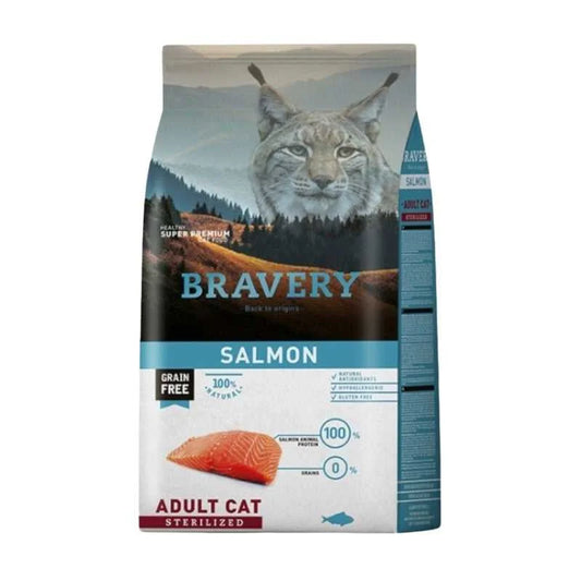 Bravery Adult Cat Sterilized de Salmón para Gatos Esterilizados Adultos, 2kg/7kg