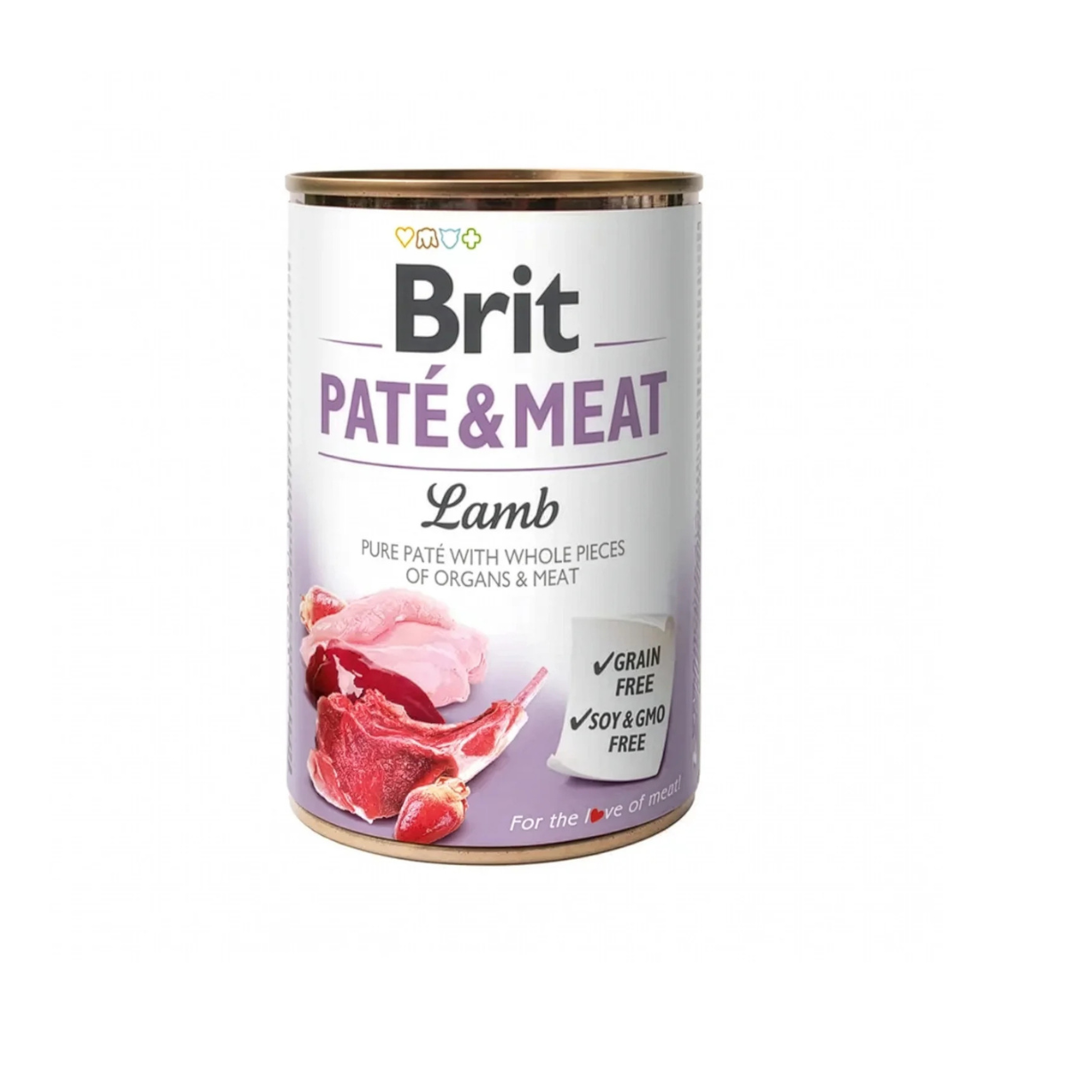 Brit Paté & Meat – Cordero es una comida húmeda super premium diseñada para satisfacer las necesidades nutricionales de perros de todas las razas y edades. Su fórmula incluye un alto contenido de carne de calidad: 44% de pollo (carne y órganos) y 26% de cordero (carne y órganos), complementado con paté de carne pura.

Este alimento se caracteriza por contener verdaderos trozos de carne y pedazos enteros de menudencias en paté, lo que garantiza un excelente sabor y aroma, incluso para los perros más exigente