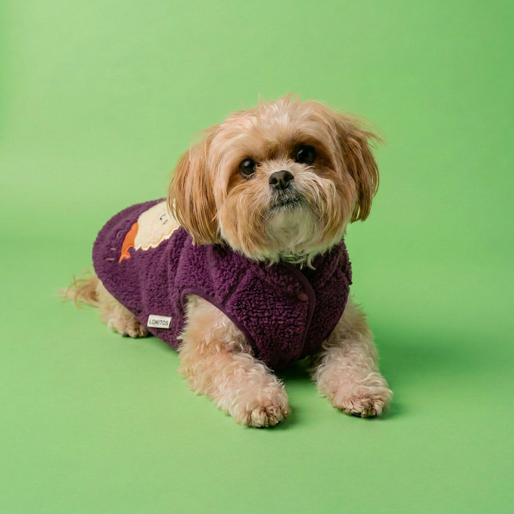 Polera Camarón Morado Lomitos para Perro Pequeño