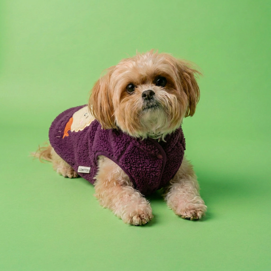 Polera Camarón Morado Lomitos para Perro Pequeño