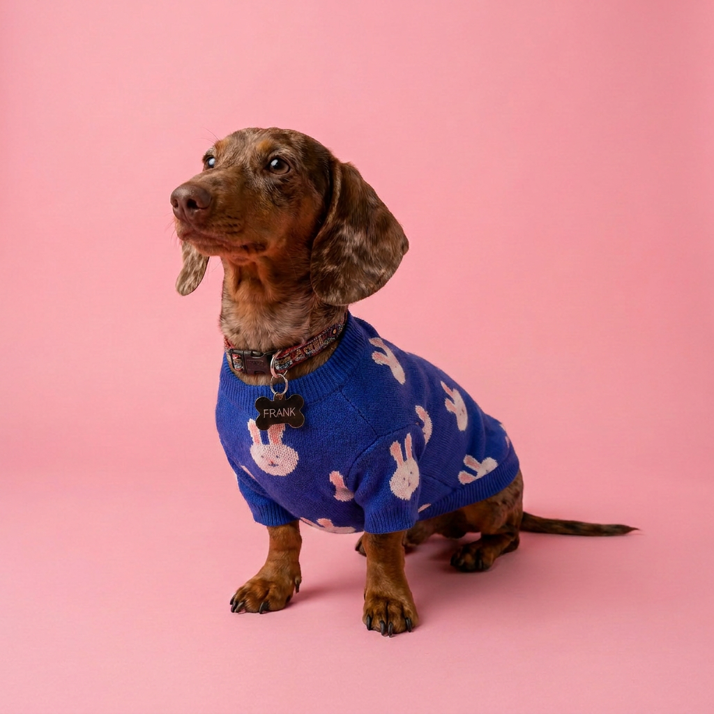 Chaleco Conejos Azul Lomitos para Perro Pequeño
