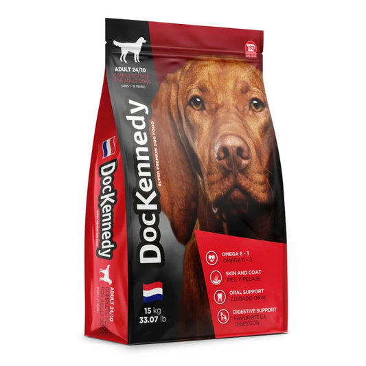 Doc Kennedy Adulto 24/10 para Perros Adultos de Todas las Razas, 15kg – 100% Natural con Cerdo Deshidratado, Omega 3/6 para Piel y Pelaje Brillante, Libre de Gluten y Aditivos Artificiales