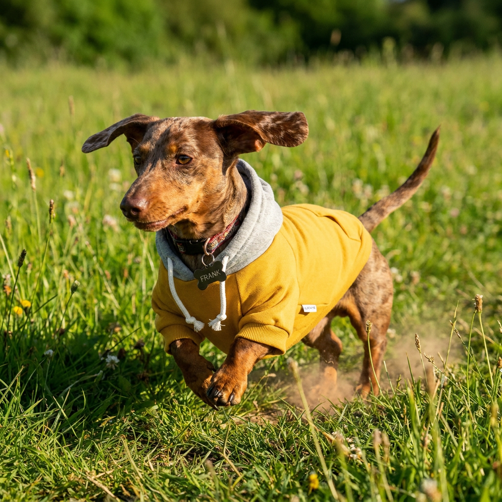 Hoodie Amarillo Lomitos para Perro Pequeño