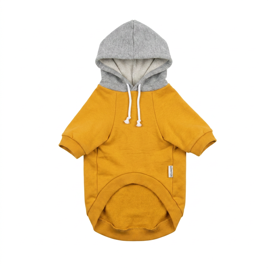 Hoodie Amarillo Lomitos para Perro Pequeño