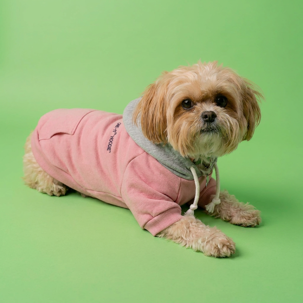 Hoodie Rosado Lomitos para Perro Pequeño