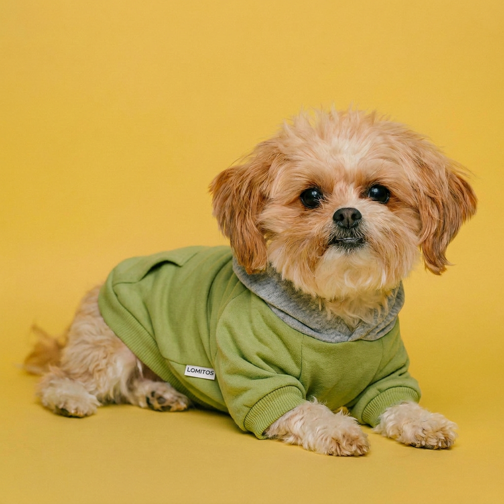 Hoodie Verde Lomitos para Perro Pequeño