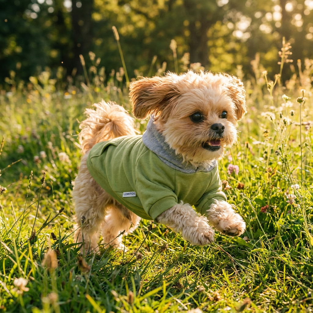 Hoodie Verde Lomitos para Perro Pequeño