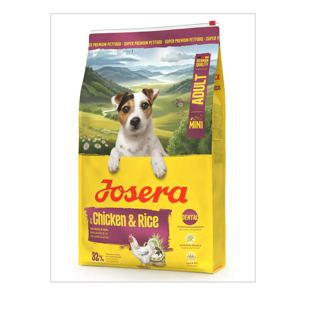 Josera Mini Chicken & Rice 10kg – Alimento sin gluten para perros pequeños con piel y pelo saludables

Josera Mini Chicken & Rice es un alimento seco para perros adultos de razas pequeñas, formulado con pollo y arroz en una receta sin gluten altamente digerible y sabrosa. Sus croquetas pequeñas están especialmente diseñadas para adaptarse a la mordida de los perros mini, facilitando la masticación y promoviendo la higiene dental.

Beneficios principales:

Prevención del sarro: su fórmula ayuda a fijar el ca