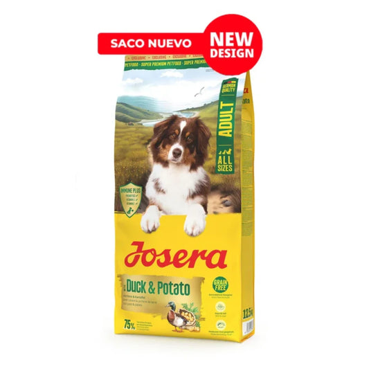 Josera Duck & Potato (Ex Ente & Kartoffel) Alimento de Pato y Papa Para Perros Adultos 12.5 kg - Monoproteico de pato 26% con biotina para piel sana y pelaje brillante