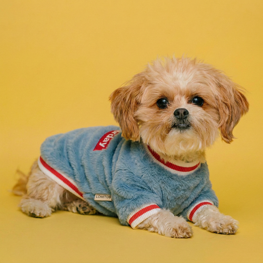 Polera Peludo Saturday Azul Lomitos para Perro Pequeño