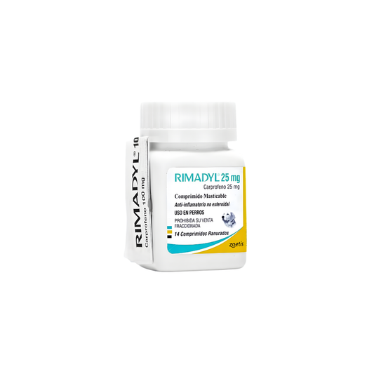 Zoetis Rimadyl Analgésico para Perros 25 mg – Carprofeno para Osteoartritis y Dolor Postquirúrgico en Tabletas Masticables Palatables.