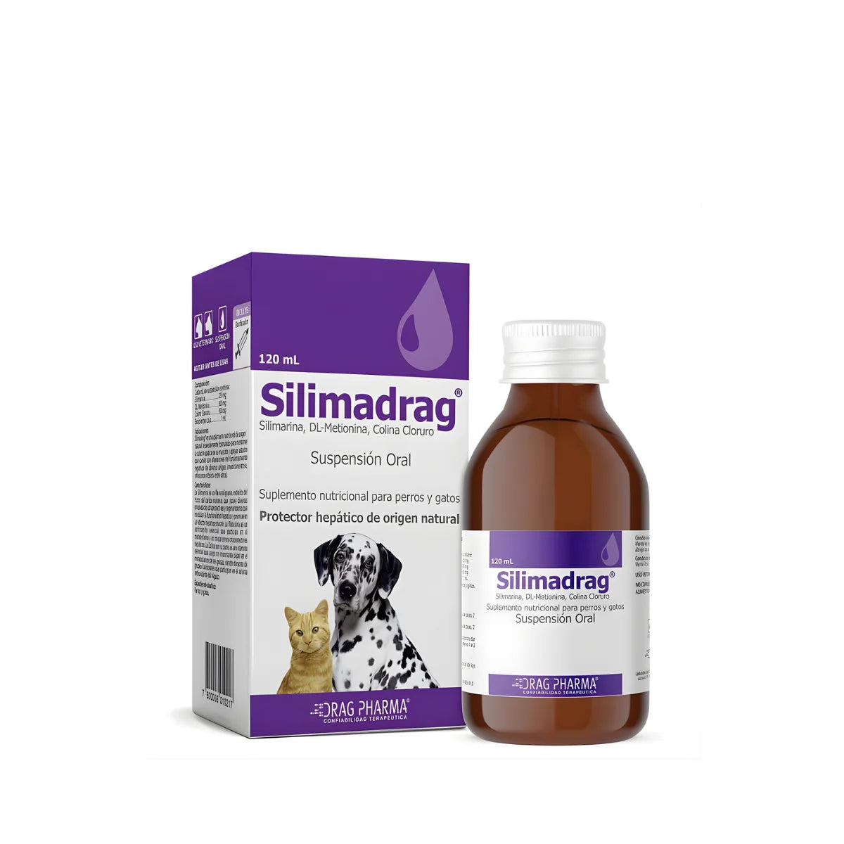 Drag Pharma Silimadrag Suplemento Nutricional Hepático para Perros y Gatos 120 ml – Protector Hepático Natural para Salud del Hígado.