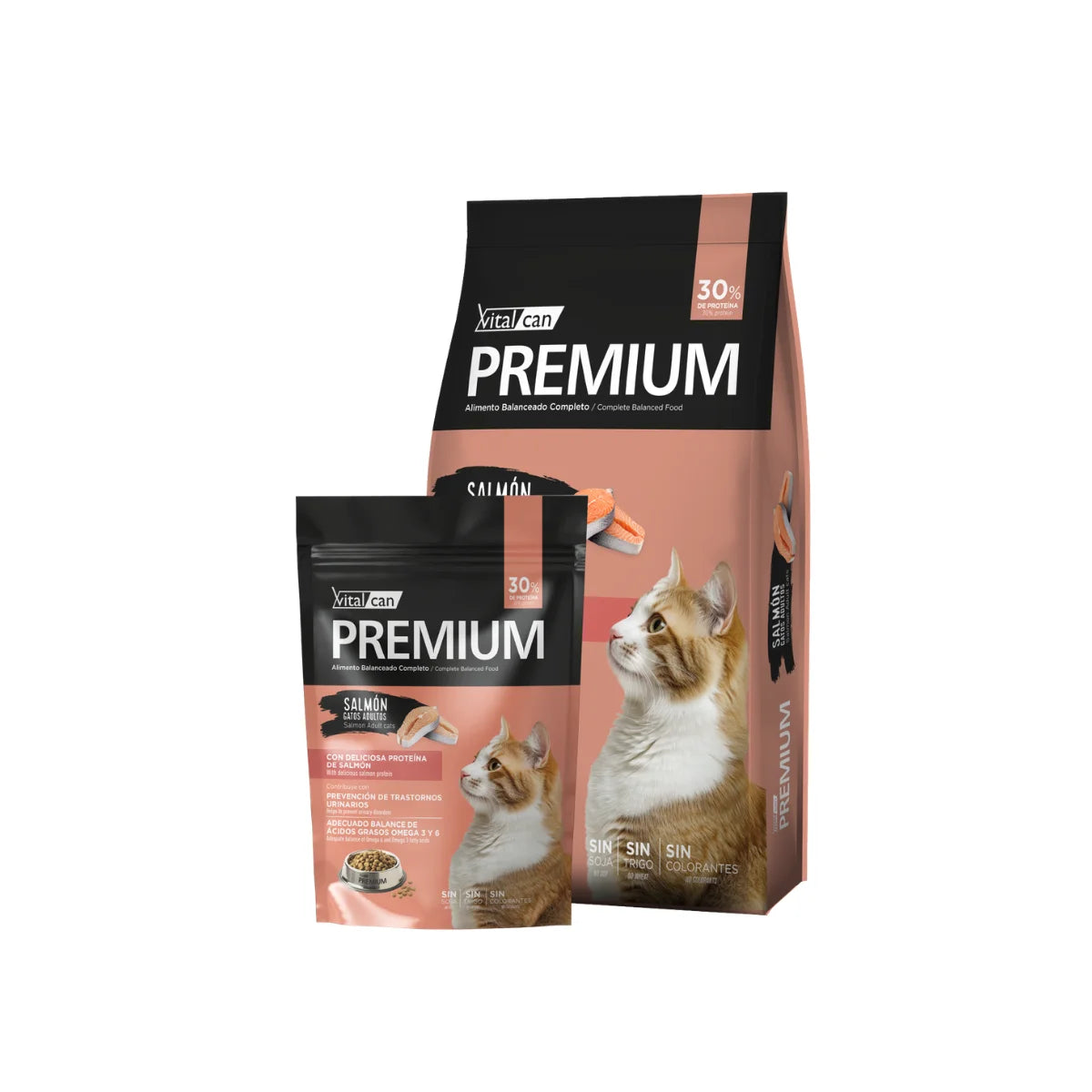 Vitalcan Premium Gato Adulto Salmón Alimento para Gatos 7.5 kg – Salud Urinaria y Pelaje Brillante con Omega 3.