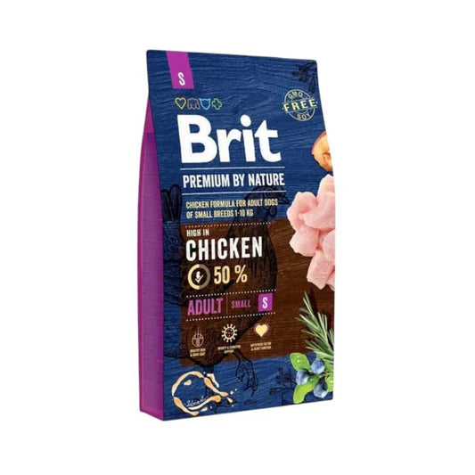 Brit Premium by Nature S de Pollo para Perros Adultos de Raza Pequeña (1-10 kg), 3kg – Piel Sana, Pelo Brillante y Soporte Cardíaco Anti-Estrés