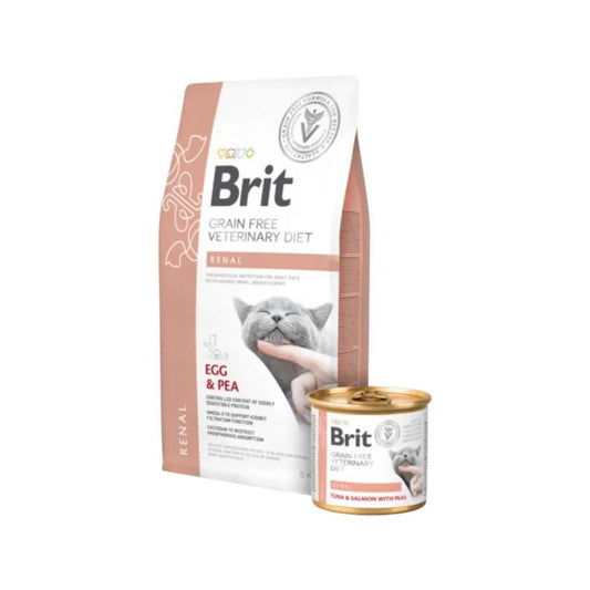 Brit Grain Free Dieta Renal Veterinaria para Gatos Adultos 2 kg – Alimento Medicado para Insuficiencia Renal Crónica y Soporte de la Función Renal