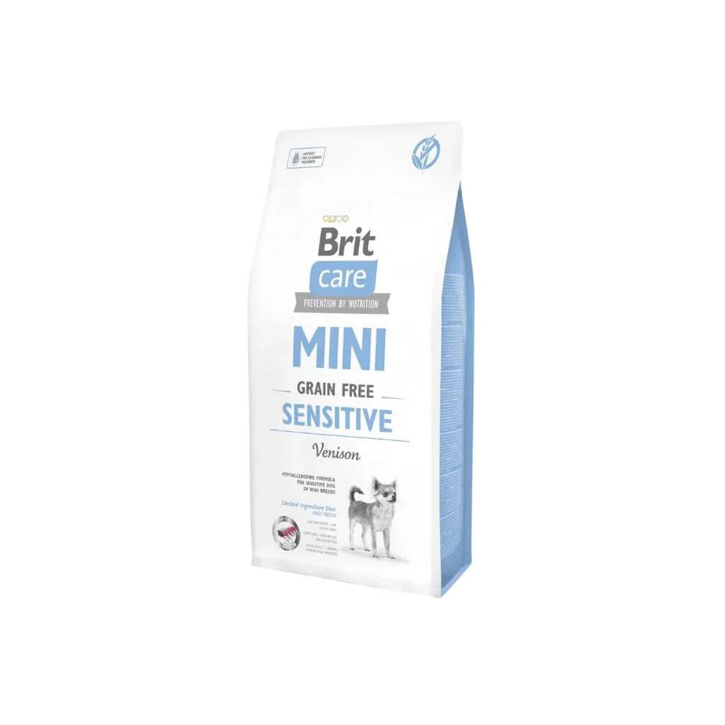 Brit Care Mini Sensitive de Venado Libre de Granos para Perros Adultos de Raza Pequeña y Miniatura, 2kg – Proteína de Caza Hipoalergénica, Digestión Sensible y Sin Cereales