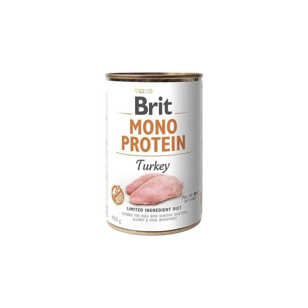 Brit Mono Protein Alimento Húmedo Monoproteico de Pavo para Perros Adultos, 400g – Reduce Alergias e Intolerancias, Complemento Ideal para Gránulos y Repone Líquidos