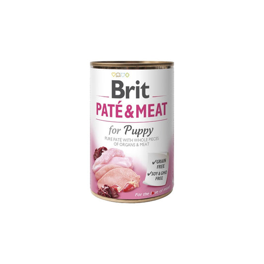 Brit PATE & MEAT Cachorro Lata de Pollo con Pavo y Paté 400gr