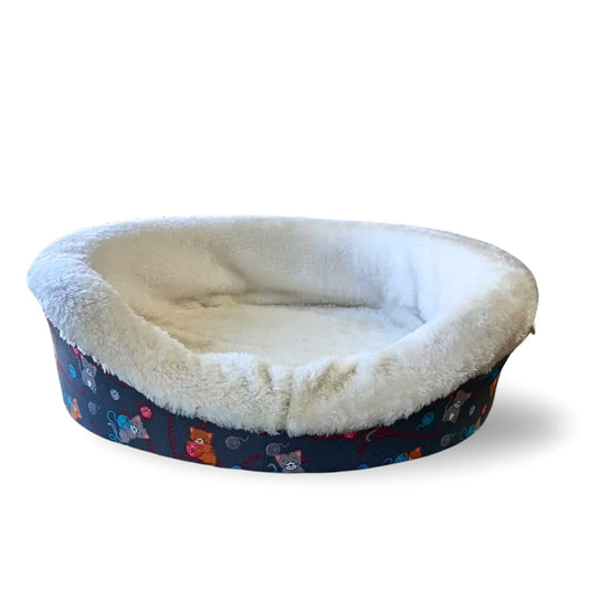 Cama Circular con Interior Peludo Cozy Fleece para Gatos y Perros Talla M – Chañares Pet Shop Concepción