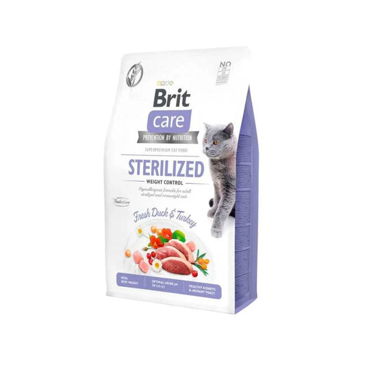 Brit Care Sterilized Weight Control para Gatos Esterilizados Adultos 2kg – Control de Peso con Pato y Pavo Fresco