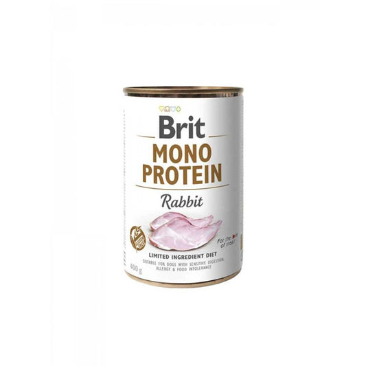 Brit Mono Protein Alimento Húmedo Monoproteico de Conejo para Perros 400g – Fórmula Hipоalergénica con Una Sola Proteína Animal