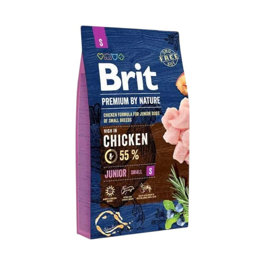Brit Premium by Nature Junior para Perros Cachorros de Raza Pequeña (1-12 meses | 1-10 kg) 3kg – Soporte Inmunológico, Desarrollo Óseo y Dental