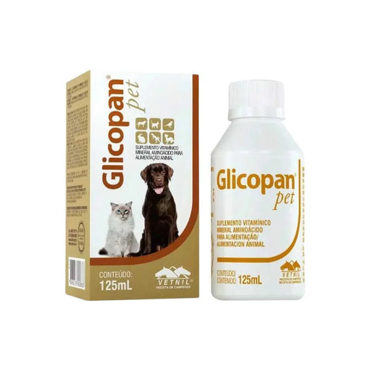 Vetnil Glicopan Pet Suplemento Multivitamínico Líquido para Mascotas, 30ml/125ml