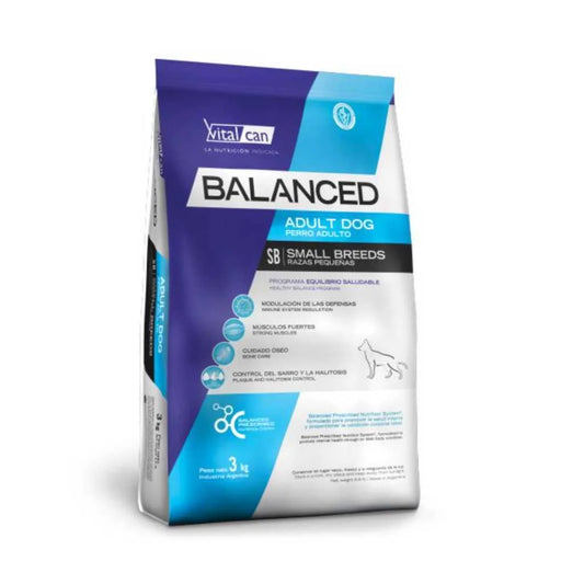 VitalCan Balanced Adulto para Perros de Raza Pequeña (1-10 kg), 3kg y 7.5kg  – Defensas con Vitamina C, Control de Sarro con Hexametafosfato y Músculos Magros con Proteína Premium