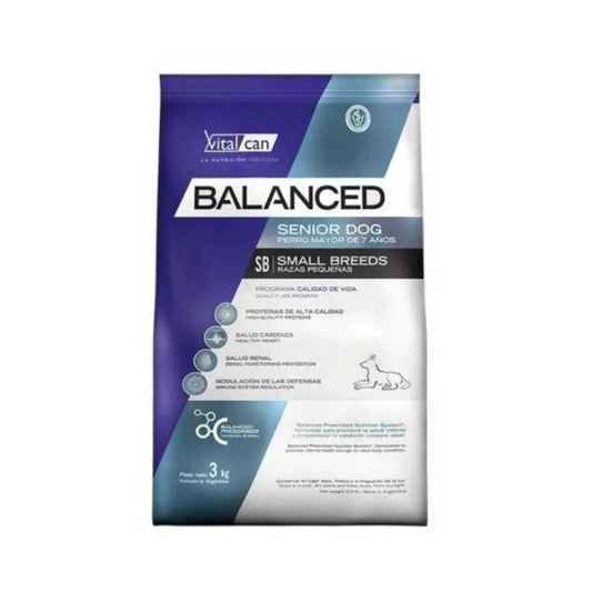 VitalCan Balanced Senior para Perros de Raza Pequeña (7+ años), 3kg y 7.5kg – Salud Renal con Bajo Fósforo, Articulaciones con Glucosamina y Cardíaca con Taurina