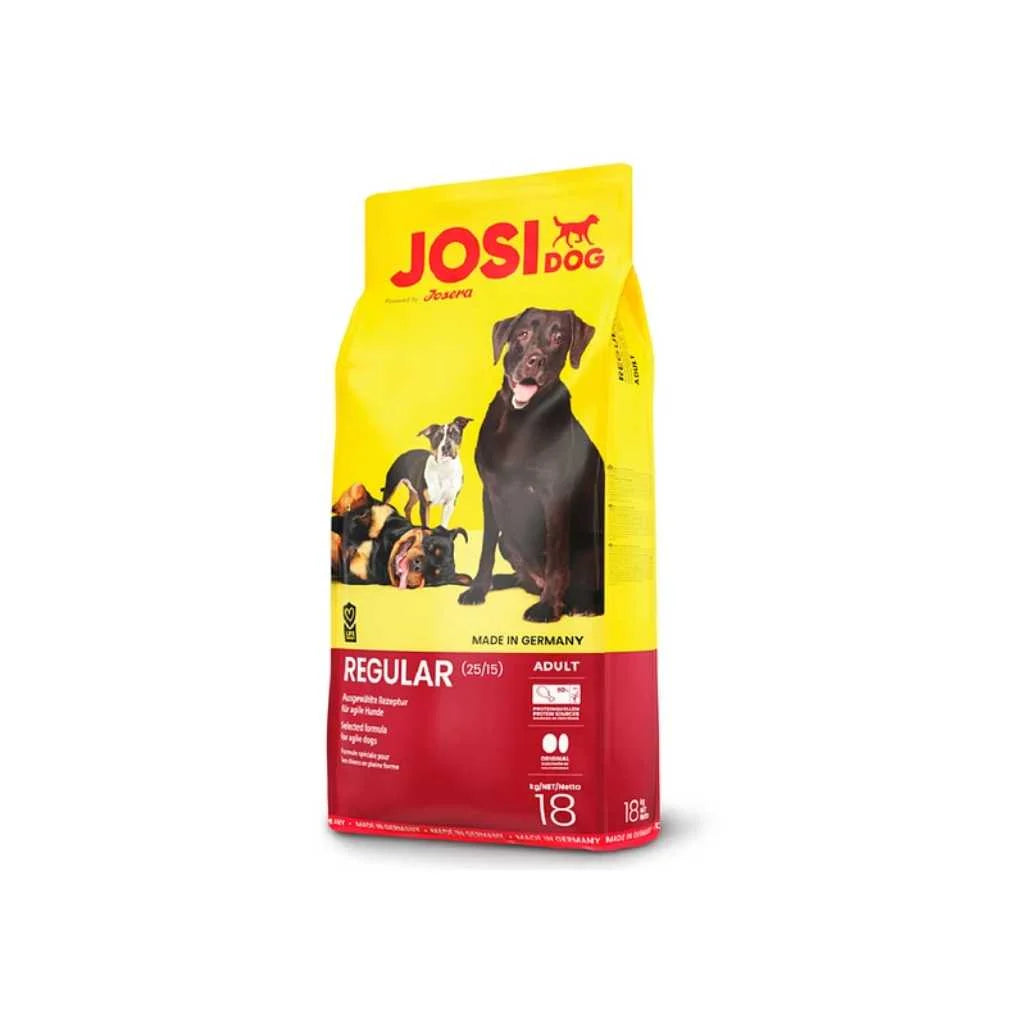 Josera Josidog Regular para Perros Adultos de Raza Mediana/Grande, 18kg – Sin Gluten, con Mejillón de Nueva Zelanda para Articulaciones y Piel Sana – Bajo Nivel Energético
