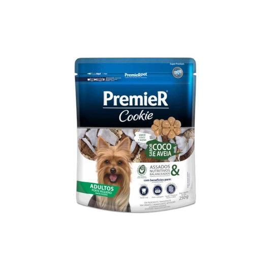 PremieR Cookie Galleta Horneada con Coco y Avena para Perros Adultos de Raza Pequeña 250g – Con Huevos Cage Free, Snack Saludable y Natural