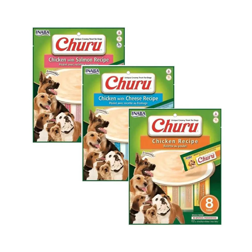Churu Snack Cremoso y Natural para Perros de Todas las Edades, 56g – Pollo 100% Natural, Sin Cereales ni Conservantes, Alto Contenido de Humedad para Hidratación