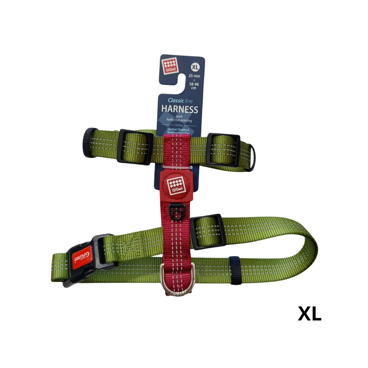 Gigwi Arnés Clásico para Perros Talla XL – Diseño Cómodo y Seguro con Clip de Seguridad en Nylon Resistente.