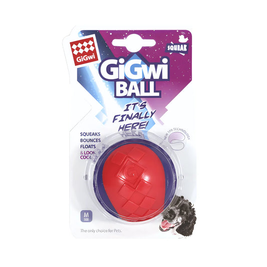 Gigwi Ball Squeaker Pelota con Sonido para Perros Tamaño S, M y L – Caucho Sintético de Alta Densidad para Entrenamiento y Diversión.