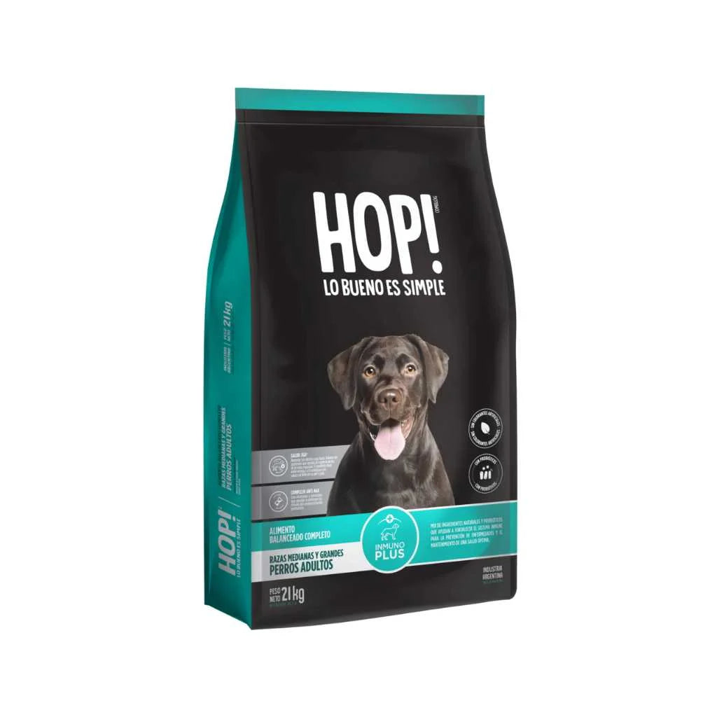 Vitalcan HOP! para Perros Adultos de Razas Medianas y Grandes, 21kg – Complejo Antiage con Vitaminas, Omega 3/6 para Piel y Pelo, y Salud Muscular con Proteína de Calidad